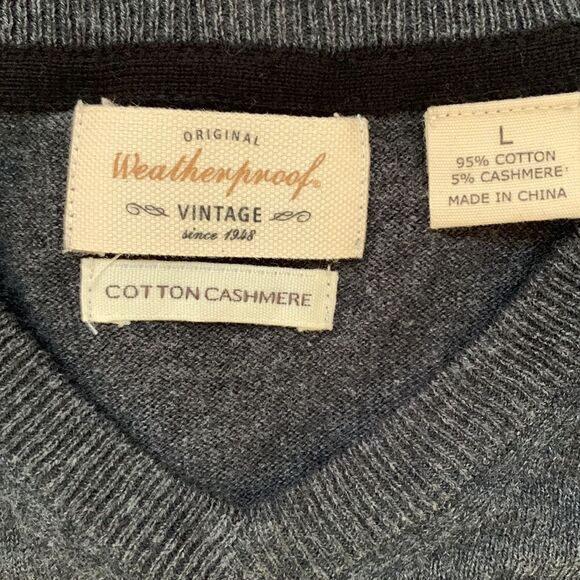 WEATHERPROOF VINTAGE Cotton/Cashmere Men’s Sweater SizeL - Picture 3 of 4